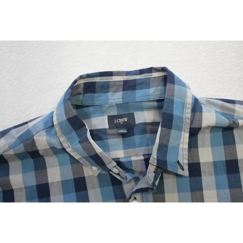 J Crew Button Up Dress Shirt Casual Plaid Long Sleeve Mens Sz Large‎